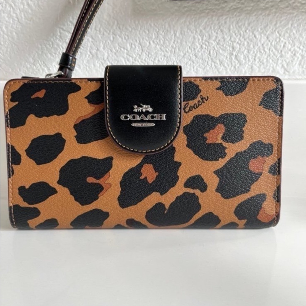 Coach Tech Leopard Print Wallet